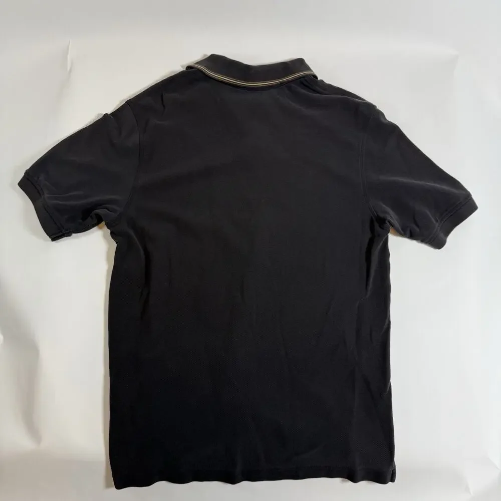Roundtree & Yorke Men's M Regular Polo Shirt Black Solid S/S Collared‎ Cotton